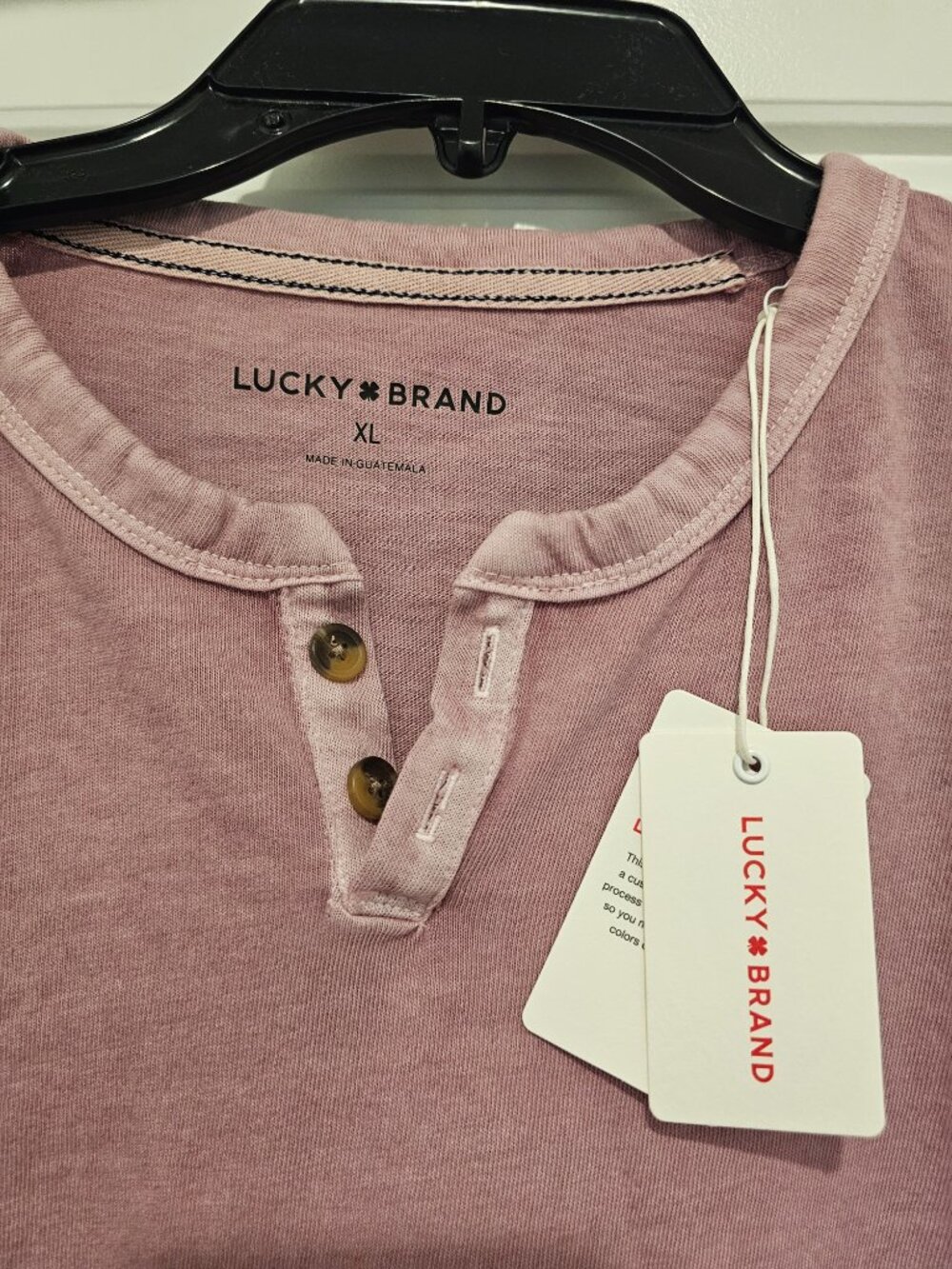 Mens Lucky Brand Shirt/ Burnout Button Notch - Picture 2 of 5